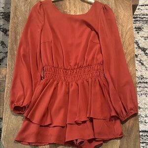 Altar'd State Rust Long Sleeve Dress/Skort